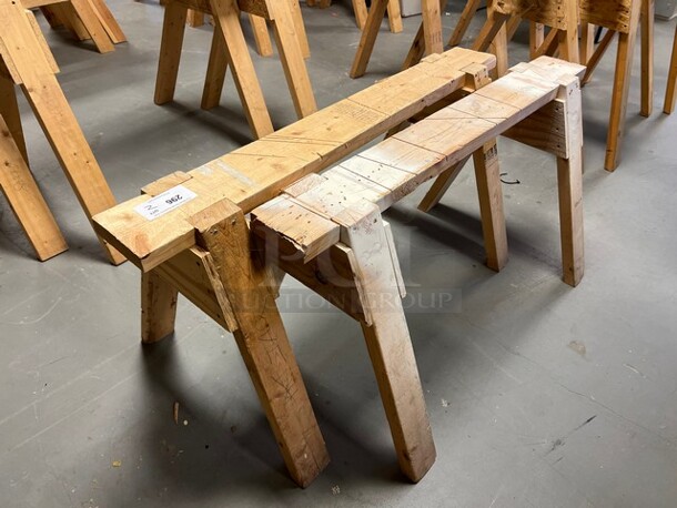 2 Wooden Saw Horses. 48x24x23, 46x24x23. 2 Times Your Bid! (room 130) - Image 3 of 3