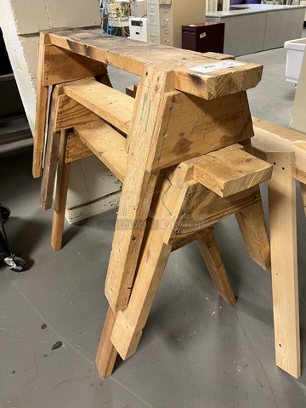 5 Wooden Saw Horses. Includes 48x25x28. 5 Times Your Bid! (room 130) - Image 2 of 4