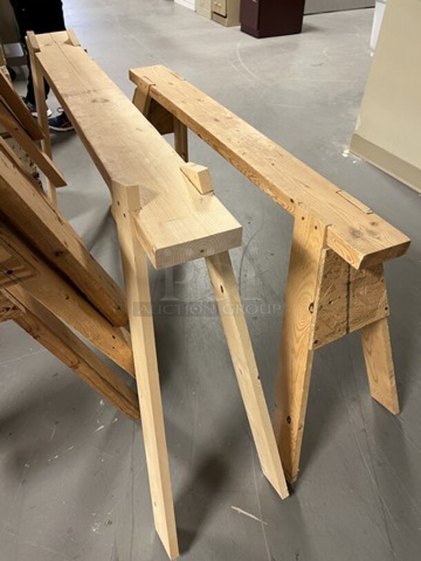 5 Wooden Saw Horses. Includes 48x25x28. 5 Times Your Bid! (room 130) - Image 3 of 4