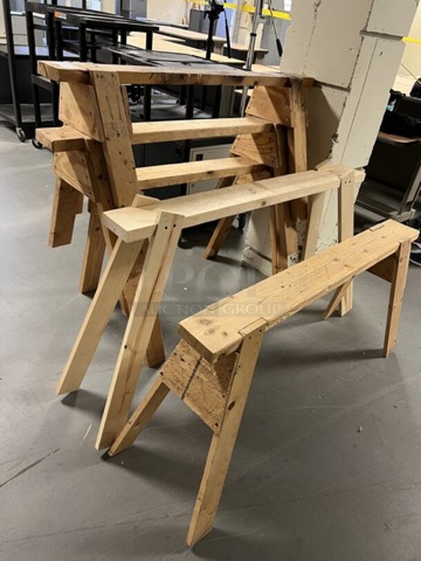 5 Wooden Saw Horses. Includes 48x25x28. 5 Times Your Bid! (room 130) - Image 4 of 4