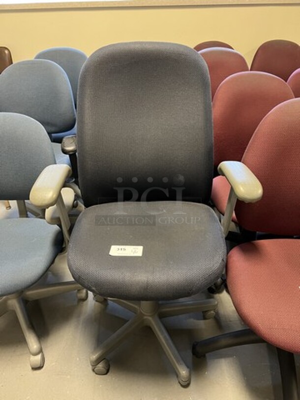 4 Various Office Chairs w/ Arm Rests on Casters. Includes 28x22x44. 4 Times Your Bid! (room 130)