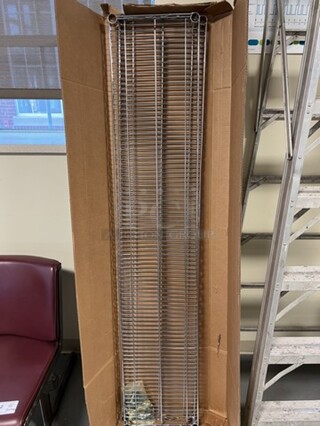 ALL ONE MONEY! Lot of 2 IN ORIGINAL BOX Chrome Finish Shelves! 72x14x1.5. (room 130)