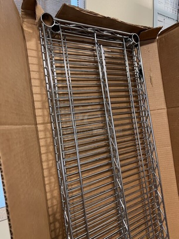ALL ONE MONEY! Lot of 2 IN ORIGINAL BOX Chrome Finish Shelves! 72x14x1.5. (room 130) - Image 2 of 3