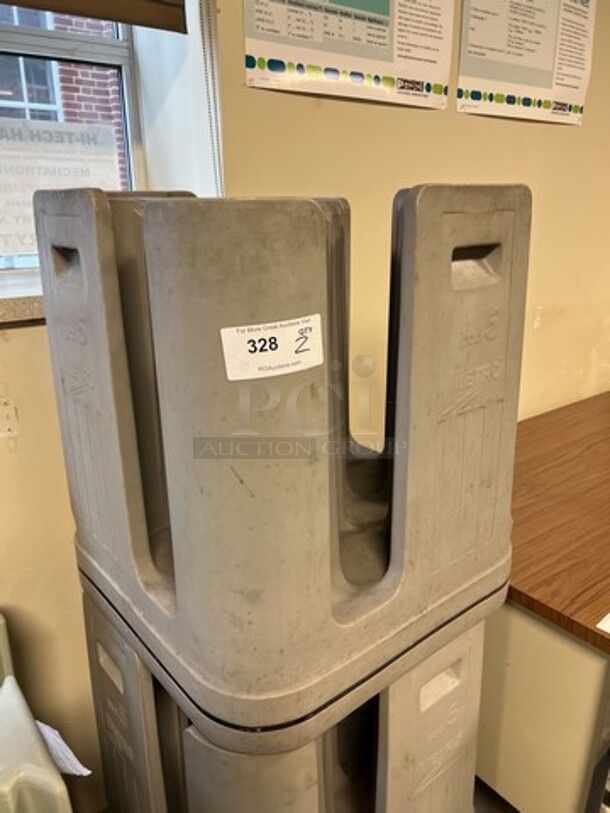 2 Metro Gray Poly Dish Carts. 1 on Commercial Casters. Includes 22x22x32. 2 Times Your Bid! (room 130) - Image 2 of 3