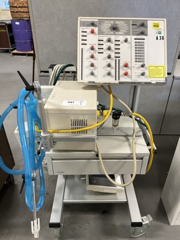 Siemens Servo Ventilator 300 Metal Floor Style Ventilator. 22x26x50. (room 130) - Image 1 of 7