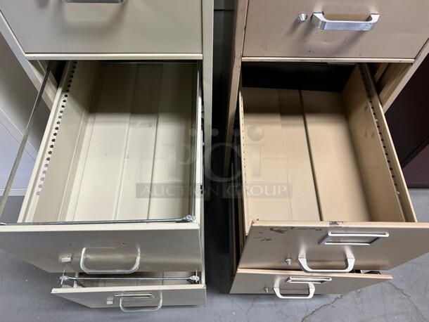 2 Metal 4 Drawer Filing Cabinets. 15x27x52, 15x26x52. 2 Times Your Bid! (room 130) - Image 3 of 5