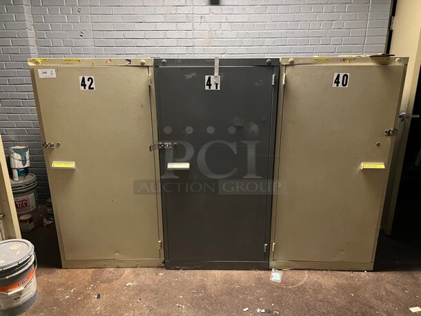 3 Metal Single Door Cabinets. 30x28x59. 3 Times Your Bid! (room 126) - Image 1 of 5