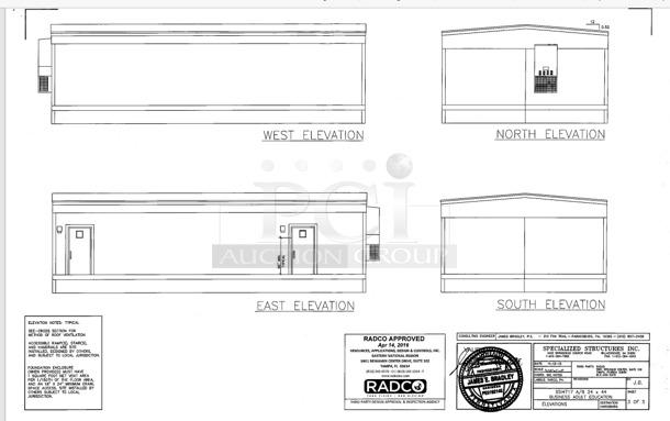 24'x44' Modular Classroom w/ 8' Tall Interior, Outrigger Frame, Detachable Hinges, New Tires. BUYER MUST REMOVE: Winning Bidder Will Have To Contact HACC To Make an Appointment To Remove This Item Between May 6th and May 13th. - Image 8 of 10
