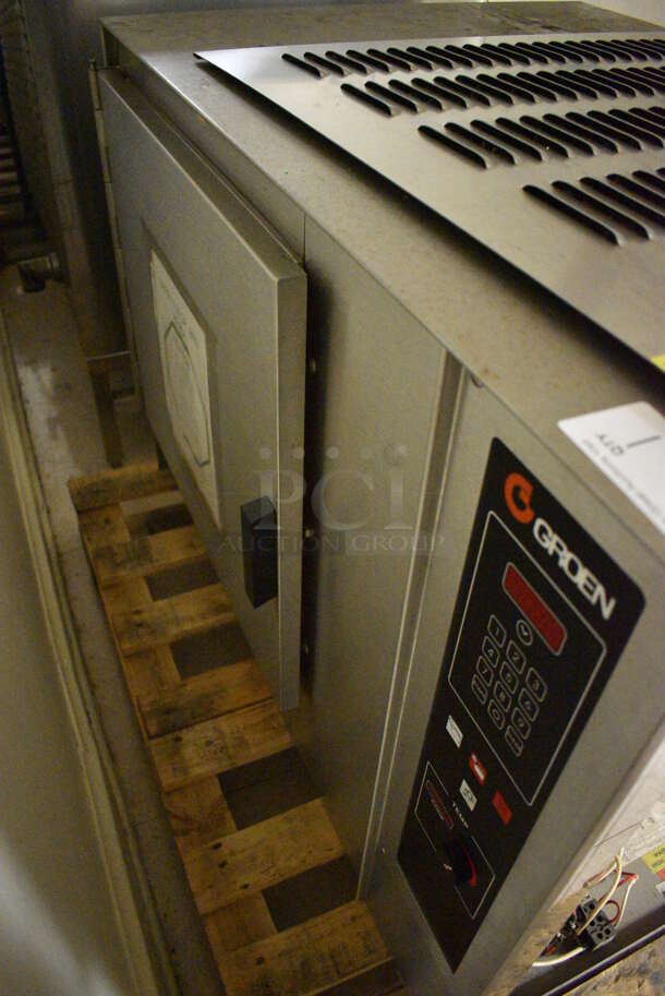 Groen Stainless Steel Commercial Steam Cabinet w/ Metal Racks. Goes GREAT w/ Lot 5! BUYER MUST REMOVE. 43x33x31. (Clearview Elementary - Upstairs Hallway) - Image 1 of 8