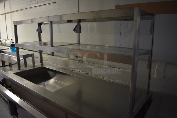 Servolift Eastern Model 502-3R Metal Commercial Portable Buffet Station w/ 2 Over Shelves and Tray Slide on Commercial Casters. BUYER MUST REMOVE. 120/208 Volts, 1 Phase. 76.5x44x64. (Clearview Elementary - Lower Level) - Image 2 of 10