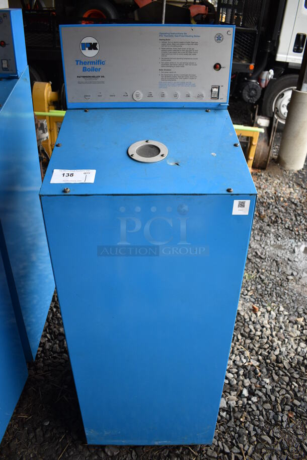 PK Thermific Model N-700 Metal Floor Style Natural Gas Fired Heating Boiler. BUYER MUST REMOVE. 20x47x56. (stadium)