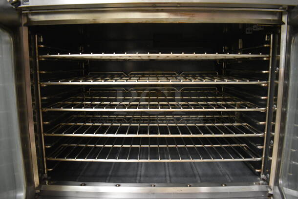 2 Southbend Marathoner Gold Model ES-20PC Stainless Steel Commercial Gas Powered Full Size Convection Ovens w/ View Through Doors, Metal Oven Racks and Thermostatic Controls on Commercial Casters. BUYER MUST REMOVE. 38x42x63.5. 2 Times Your Bid! (Clearview Elementary - Upstairs Hallway) - Image 7 of 11