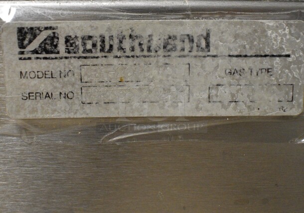 2 Southbend Marathoner Gold Model ES-20PC Stainless Steel Commercial Gas Powered Full Size Convection Ovens w/ View Through Doors, Metal Oven Racks and Thermostatic Controls on Commercial Casters. BUYER MUST REMOVE. 38x42x63.5. 2 Times Your Bid! (Clearview Elementary - Upstairs Hallway) - Image 8 of 11