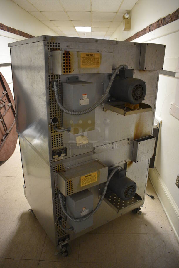 2 Southbend Marathoner Gold Model ES-20PC Stainless Steel Commercial Gas Powered Full Size Convection Ovens w/ View Through Doors, Metal Oven Racks and Thermostatic Controls on Commercial Casters. BUYER MUST REMOVE. 38x42x63.5. 2 Times Your Bid! (Clearview Elementary - Upstairs Hallway) - Image 9 of 11