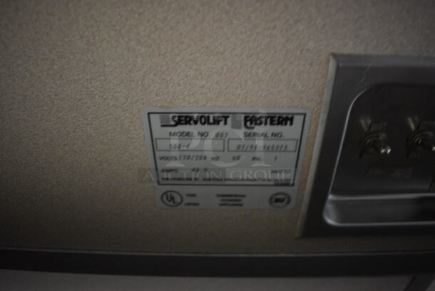 Servolift Eastern Model 500-4 Metal Commercial Portable Warming Buffet Station w/ Tray Slide on Commercial Casters. BUYER MUST REMOVE. 120/208 Volts, 1 Phase. 92x36.5x34. (Clearview Elementary - Lower Level) - Image 5 of 6