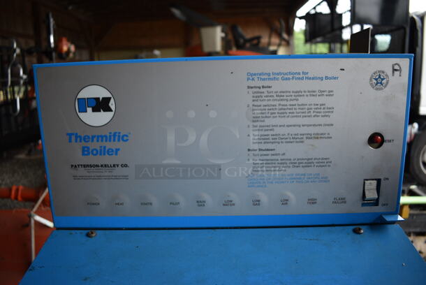 PK Thermific Model N-700 Metal Floor Style Natural Gas Fired Heating Boiler. BUYER MUST REMOVE. 20x46x56 (stadium) - Image 3 of 7