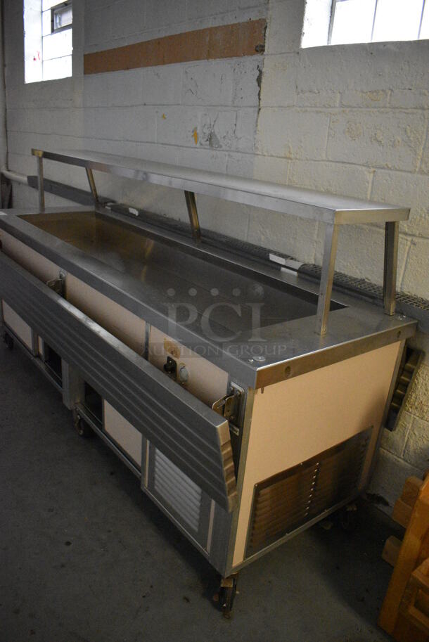 Servolift Eastern Model 502-4R Metal Commercial Portable Refrigerated Buffet Station w/ Sneeze Guard and Tray Slide on Commercial Casters. BUYER MUST REMOVE. 120/208 Volts, 1 Phase. 92x52.5x48.5. (Clearview Elementary - Lower Level) - Image 3 of 6
