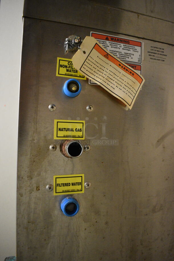 Vulcan Stainless Steel Commercial Natural Gas Powered Double Deck Steam Cabinet. BUYER MUST REMOVE. 24x36x77. (Clearview Elementary - Upstairs Hallway) - Image 7 of 8