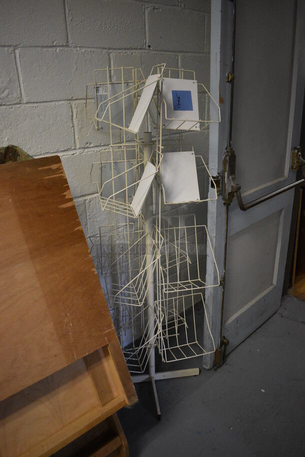 ALL ONE MONEY! Lot of Various Wood Pattern Items Including Magazine Rack and Shelving. Does NOT Include Lumber Behind Units. BUYER MUST REMOVE. Includes 49x33x11. (Clearview Elementary - Lower Level) - Image 5 of 5