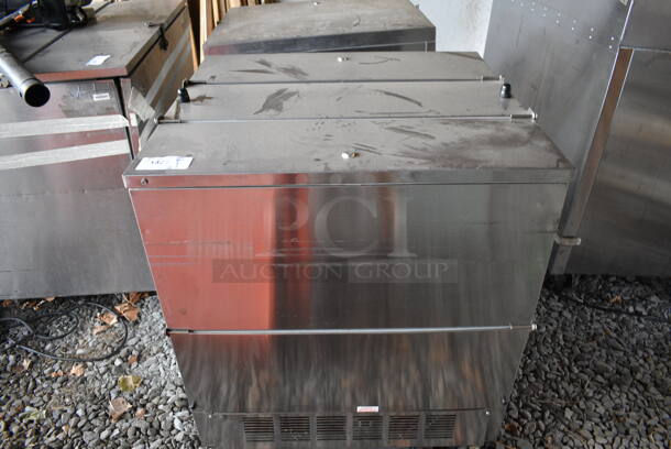 Beverage Air Model ST34N Stainless Steel Commercial Milk Cooler on Commercial Casters. BUYER MUST REMOVE. 115 Volts, 1 Phase. 34x31.5x36. (stadium)