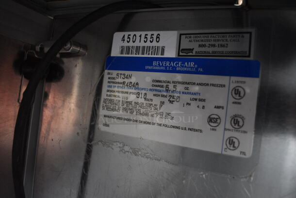 Beverage Air Model ST34N Stainless Steel Commercial Milk Cooler on Commercial Casters. BUYER MUST REMOVE. 115 Volts, 1 Phase. 34x31.5x36. (stadium) - Image 5 of 7