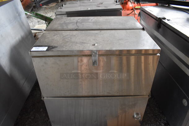 Stainless Steel Commercial Milk Cooler on Commercial Casters. BUYER MUST REMOVE. 115 Volts, 1 Phase. 34x31.5x36. (stadium)