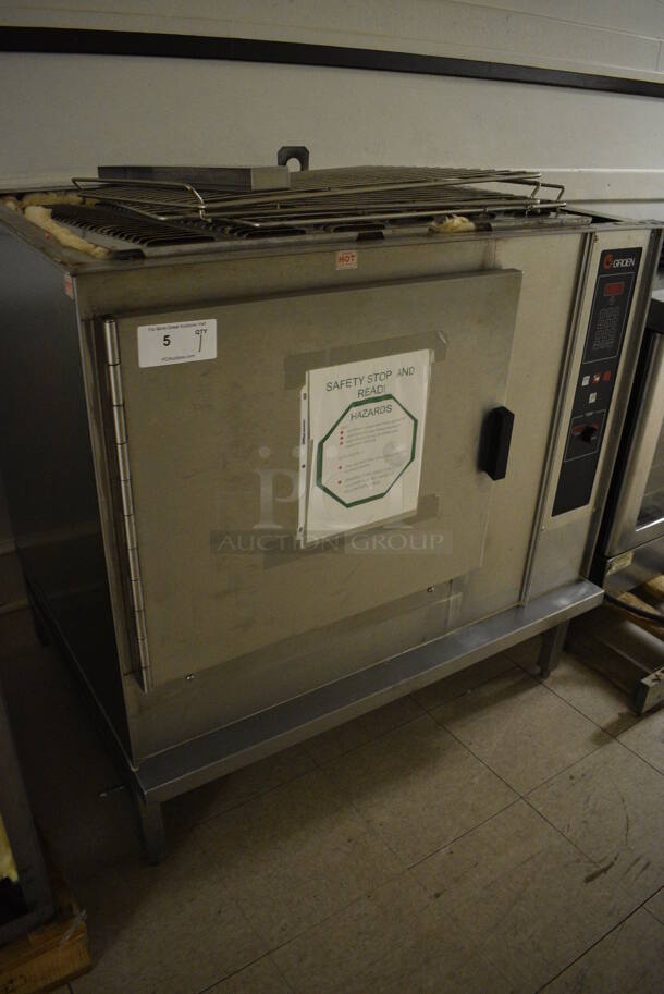 Groen Stainless Steel Commercial Steam Cabinet w/ Metal Racks. Goes GREAT w/ Lot 4! BUYER MUST REMOVE. 43x34x43. (Clearview Elementary - Upstairs Hallway) - Image 3 of 7