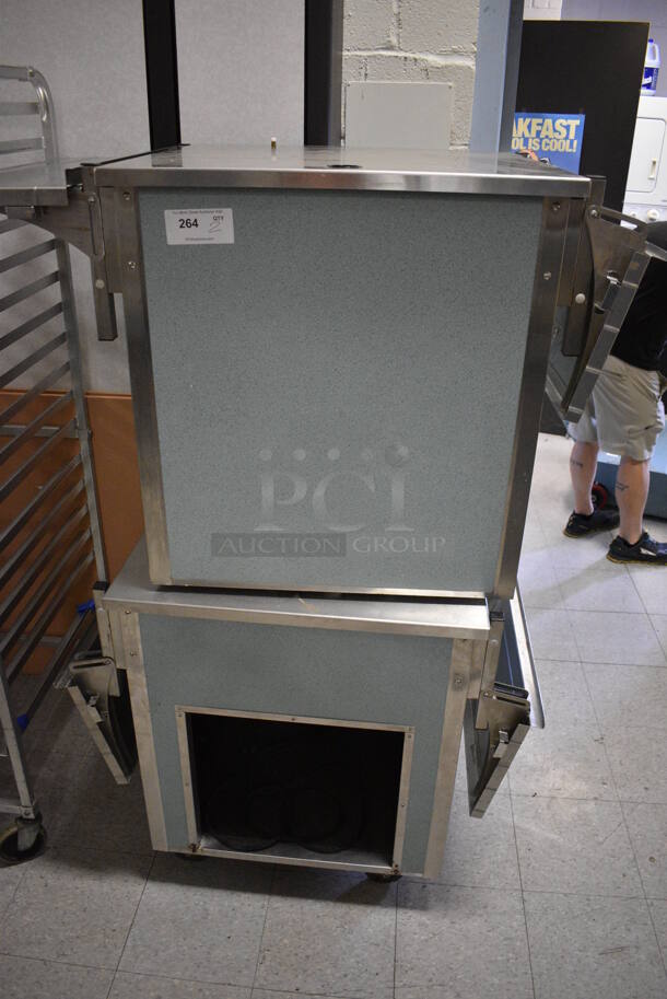 2 Vollrath Model 37015-249458-NNA Metal Commercial Serving Tables w/ 2 Tray Slides. 1 on Commercial Casters. 120 Volts, 1 Phase. 53.5x26.5x28.5. 2 Times Your Bid! (Clearview Elementary - Gym) - Image 1 of 7