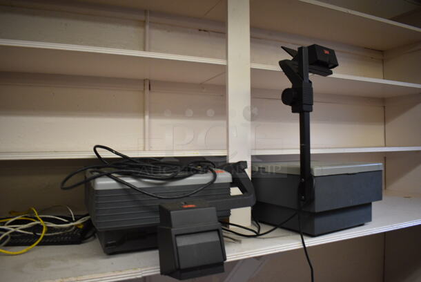 ALL ONE MONEY! Wall Lot of Various Items Including Table, Chair, Desk, Over Head Projectors, Dukane Micromatic II and Apple Computer Monitor. BUYER MUST REMOVE. (Clearview Elementary - Lower Level Room 13) - Image 5 of 7