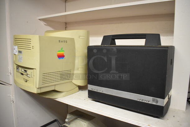 ALL ONE MONEY! Wall Lot of Various Items Including Table, Chair, Desk, Over Head Projectors, Dukane Micromatic II and Apple Computer Monitor. BUYER MUST REMOVE. (Clearview Elementary - Lower Level Room 13) - Image 6 of 7