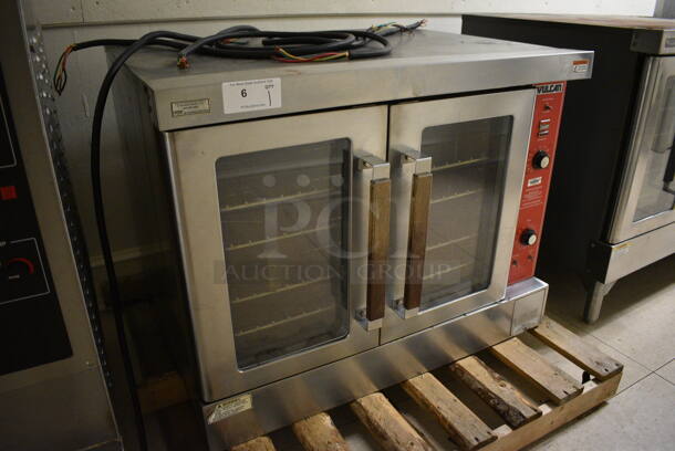 Vulcan Stainless Steel Commercial Gas Powered Full Size Convection Oven w/ View Through Doors, Metal Oven Racks and Thermostatic Controls. Goes GREAT w/ Lot 7! BUYER MUST REMOVE. 40.5x34x31. (Clearview Elementary - Upstairs Hallway) - Image 3 of 7