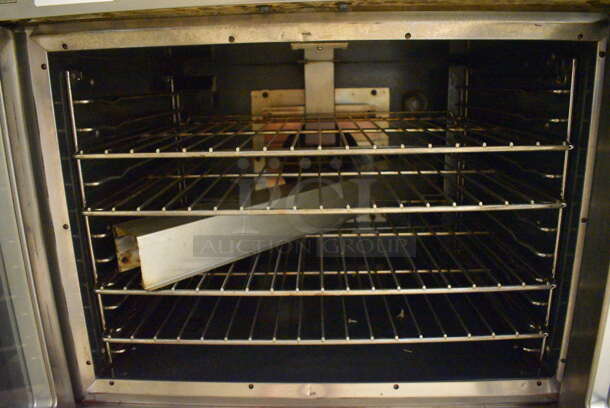 Vulcan Stainless Steel Commercial Gas Powered Full Size Convection Oven w/ View Through Doors, Metal Oven Racks and Thermostatic Controls. Goes GREAT w/ Lot 7! BUYER MUST REMOVE. 40.5x34x31. (Clearview Elementary - Upstairs Hallway) - Image 5 of 7