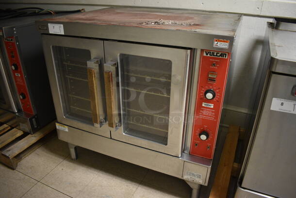 Vulcan Stainless Steel Commercial Gas Powered Full Size Convection Oven w/ View Through Doors, Metal Oven Racks and Thermostatic Controls. Goes GREAT w/ Lot 6! BUYER MUST REMOVE. 40.5x35x39. (Clearview Elementary - Upstairs Hallway) - Image 2 of 6