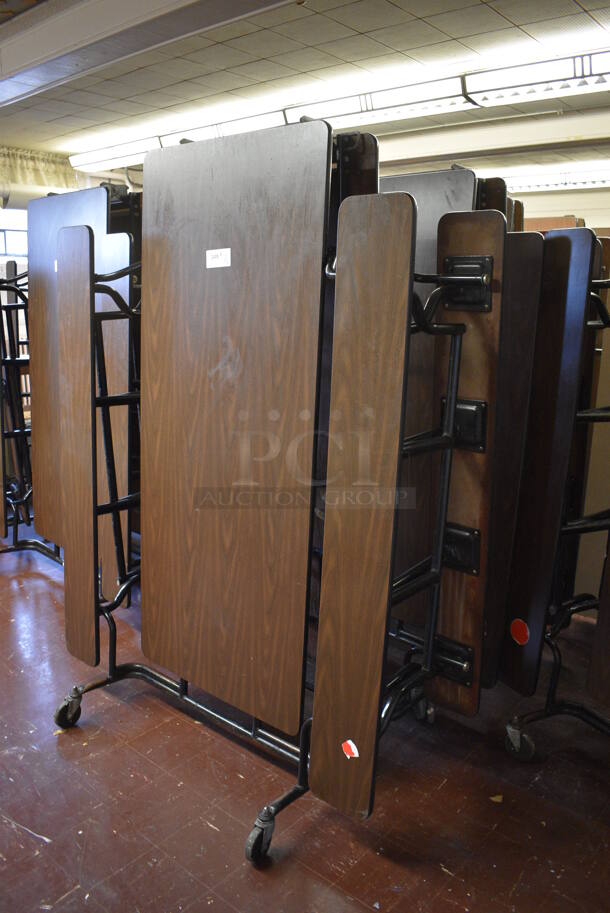 8 Various Folding Cafeteria Tables. BUYER MUST REMOVE. Includes 140x17x57. 8 Times Your Bid! (Clearview Elementary - Lower Level Room 13)