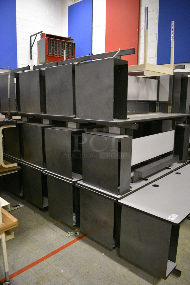 ALL ONE MONEY! Lot of 39 Gray Desks. BUYER MUST REMOVE. 72x24x28.5. (Clearview Elementary - Gym) - Image 2 of 6