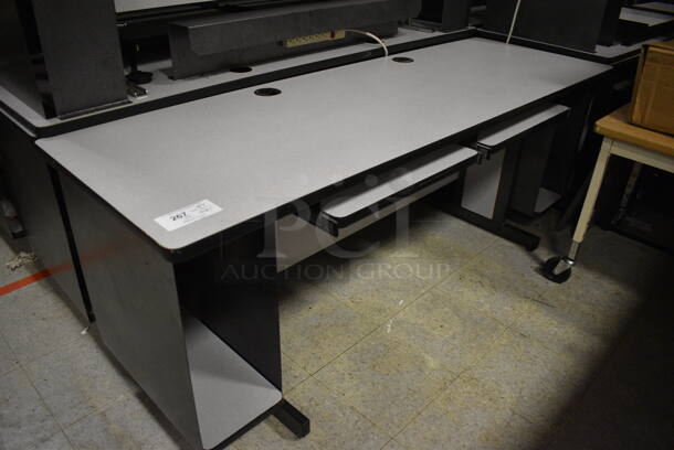 ALL ONE MONEY! Lot of 39 Gray Desks. BUYER MUST REMOVE. 72x24x28.5. (Clearview Elementary - Gym) - Image 4 of 6