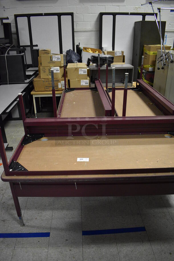 ALL ONE MONEY! Lot of Various Items Including Tables, Butchers CC3-1B-AIR-BTL Units, Projector, Pyrex Measuring Beakers. BUYER MUST REMOVE. Includes 72x30x20. (Clearview Elementary - Gym) - Image 1 of 11