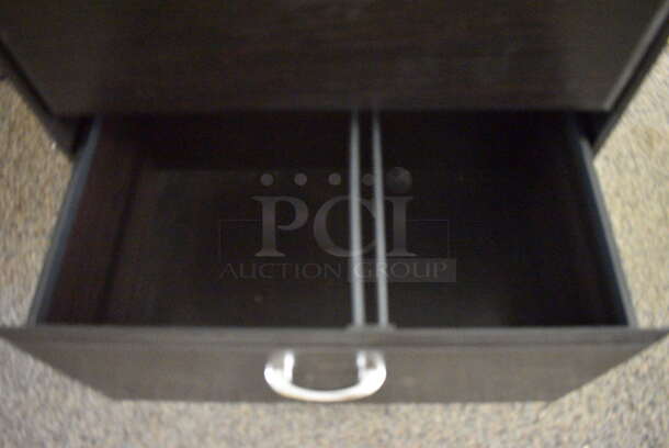 Black 2 Drawer Filing Cabinet. BUYER MUST REMOVE. 31.5x21x30. (Clearview Elementary - Upstairs Hallway) - Image 4 of 5