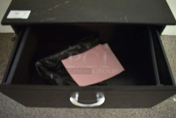 Black 2 Drawer Filing Cabinet. BUYER MUST REMOVE. 31.5x21x30. (Clearview Elementary - Upstairs Hallway) - Image 5 of 5