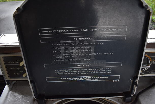 General Electric Metal Top Load Washer. BUYER MUST REMOVE. 27x25x44. (stadium) - Image 9 of 10