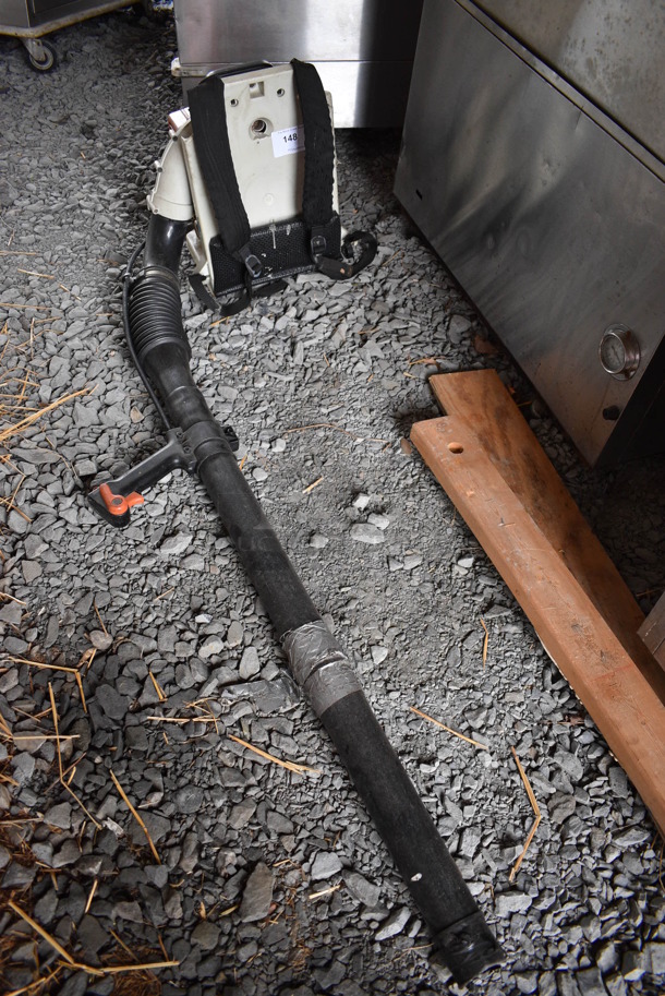 Stihl Model BR400 Gas Powered Backpack Leaf Blower. BUYER MUST REMOVE. 16x61x18. (stadium) - Image 1 of 8