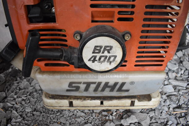 Stihl Model BR400 Gas Powered Backpack Leaf Blower. BUYER MUST REMOVE. 16x61x18. (stadium) - Image 6 of 8