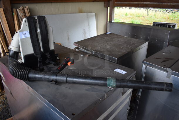 Stihl Model BR400 Gas Powered Backpack Leaf Blower. BUYER MUST REMOVE. 16x61x18. (stadium) - Image 1 of 9