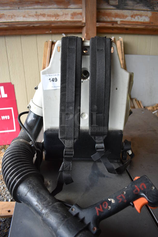 Stihl Model BR400 Gas Powered Backpack Leaf Blower. BUYER MUST REMOVE. 16x61x18. (stadium) - Image 4 of 9