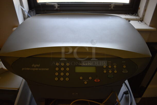 ALL ONE MONEY! Lot of Gray Table on Casters, and HP LaserJet 3300 Printer Copier Scanner. Does Not Come w/ Audiometer Shown In Pictures. BUYER MUST REMOVE. 36x20x29.5. (Clearview Elementary - Upstairs Hallway) - Image 5 of 6
