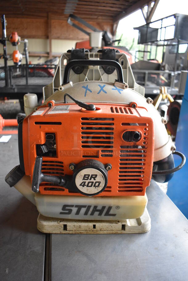 Stihl Model BR400 Gas Powered Backpack Leaf Blower. BUYER MUST REMOVE. 16x61x18. (stadium) - Image 5 of 9