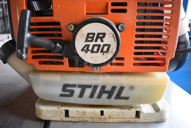 Stihl Model BR400 Gas Powered Backpack Leaf Blower. BUYER MUST REMOVE. 16x61x18. (stadium) - Image 6 of 9