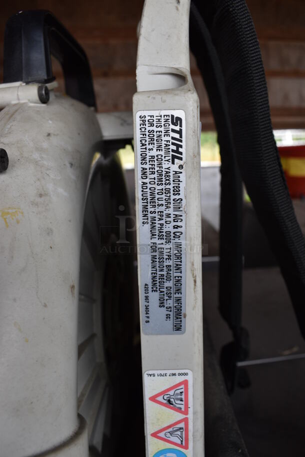 Stihl Model BR400 Gas Powered Backpack Leaf Blower. BUYER MUST REMOVE. 16x61x18. (stadium) - Image 9 of 9
