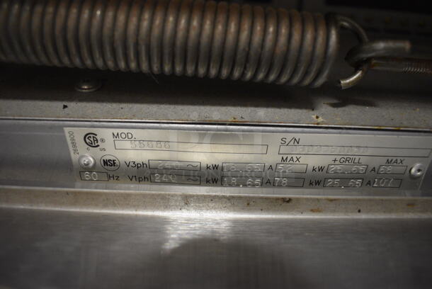 Garland Model SS686 Stainless Steel Commercial Electric Powered 6 Burner Hot Plate Range w/ Oven, Over Shelf and Back Splash. 240 Volts. 36x34.5x59. (Clearview Elementary - Gym) - Image 6 of 9