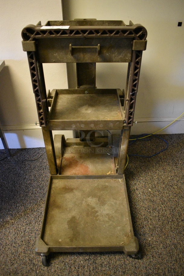 Brown Poly Cart on Commercial Casters. BUYER MUST REMOVE. 20x35x40. (Clearview Elementary - Upstairs Hallway) - Image 1 of 4